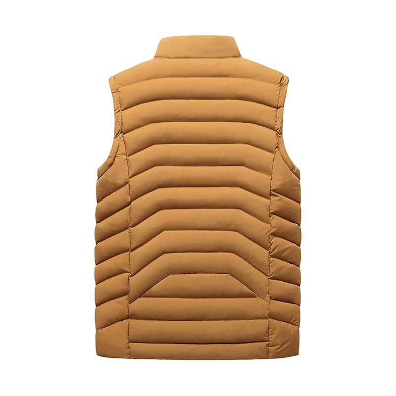 Solid Color Puffer Quilted Men Vest Padded Jacket Padding Fake Down