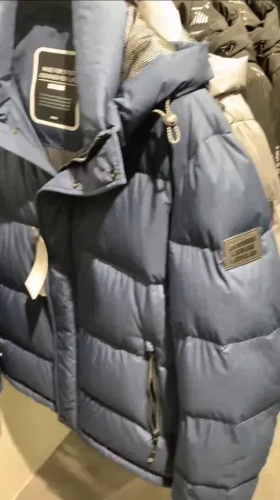 사용자 정의 로고 겨울 새로운 푹신한 남자 빵 정장 단추가 있는 특대 버블 코트 대표팀 퍼퍼 다운 재킷